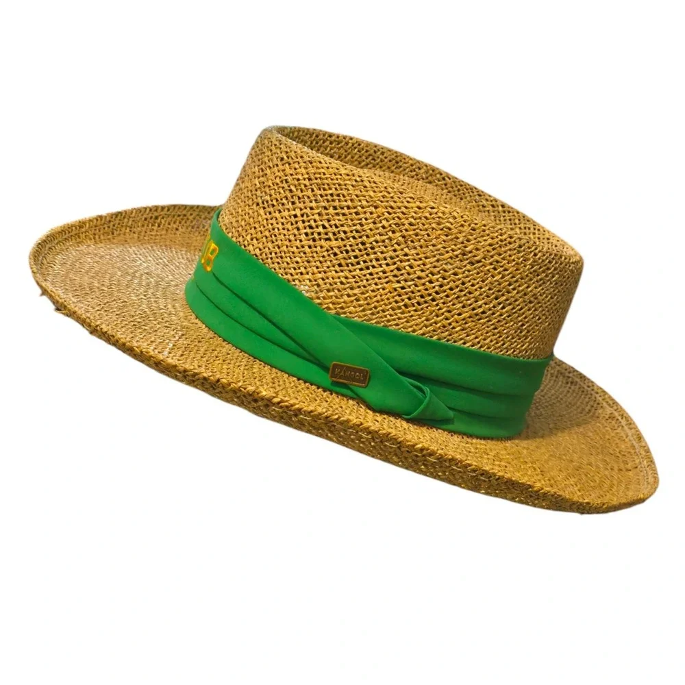 Kangol Straw‎ WGA Golf Hat Par Club Green Band